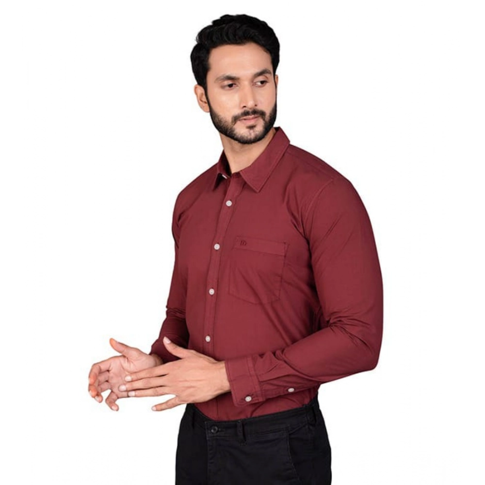 Generic Men's Casual Cotton Full Sleeve Solid Shirt (Maroon) Generic Men's Casual Cotton Full Sleeve Solid Shirt (Maroon)