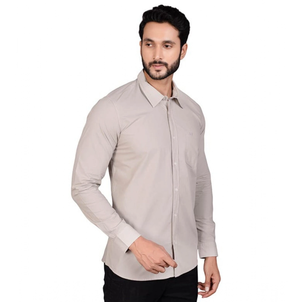 Generic Men's Casual Cotton Full Sleeve Solid Shirt (Grey) Generic Men's Casual Cotton Full Sleeve Solid Shirt (Grey)