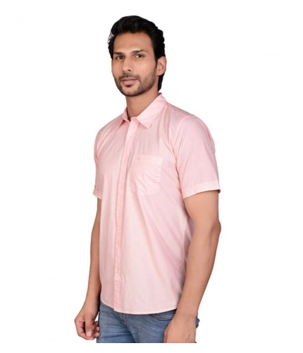 Generic Men's Casual Cotton Half Sleeve Solid Shirt (Peach) Generic Men's Casual Cotton Half Sleeve Solid Shirt (Peach)