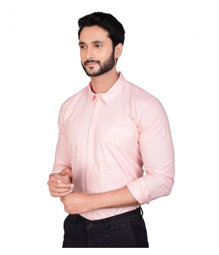 Generic Men's Casual Cotton Full Sleeve Solid Shirt (Peach) Generic Men's Casual Cotton Full Sleeve Solid Shirt (Peach)