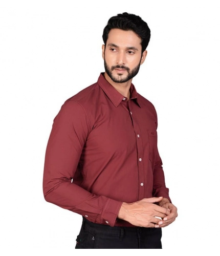Generic Men's Casual Cotton Full Sleeve Solid Shirt (Maroon) Generic Men's Casual Cotton Full Sleeve Solid Shirt (Maroon)