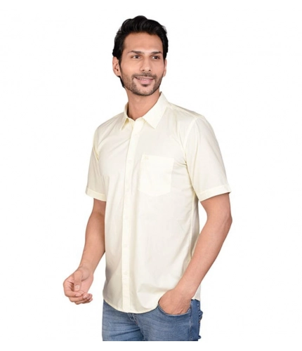 Generic Men's Casual Cotton Half Sleeve Solid Shirt (Lemon) Generic Men's Casual Cotton Half Sleeve Solid Shirt (Lemon)