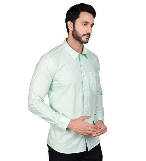 Generic Men's Casual Cotton Full Sleeve Solid Shirt (Sea Green)