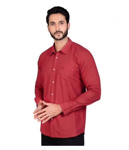 Generic Men's Casual Cotton Full Sleeve Solid Shirt (Red) Generic Men's Casual Cotton Full Sleeve Solid Shirt (Red)
