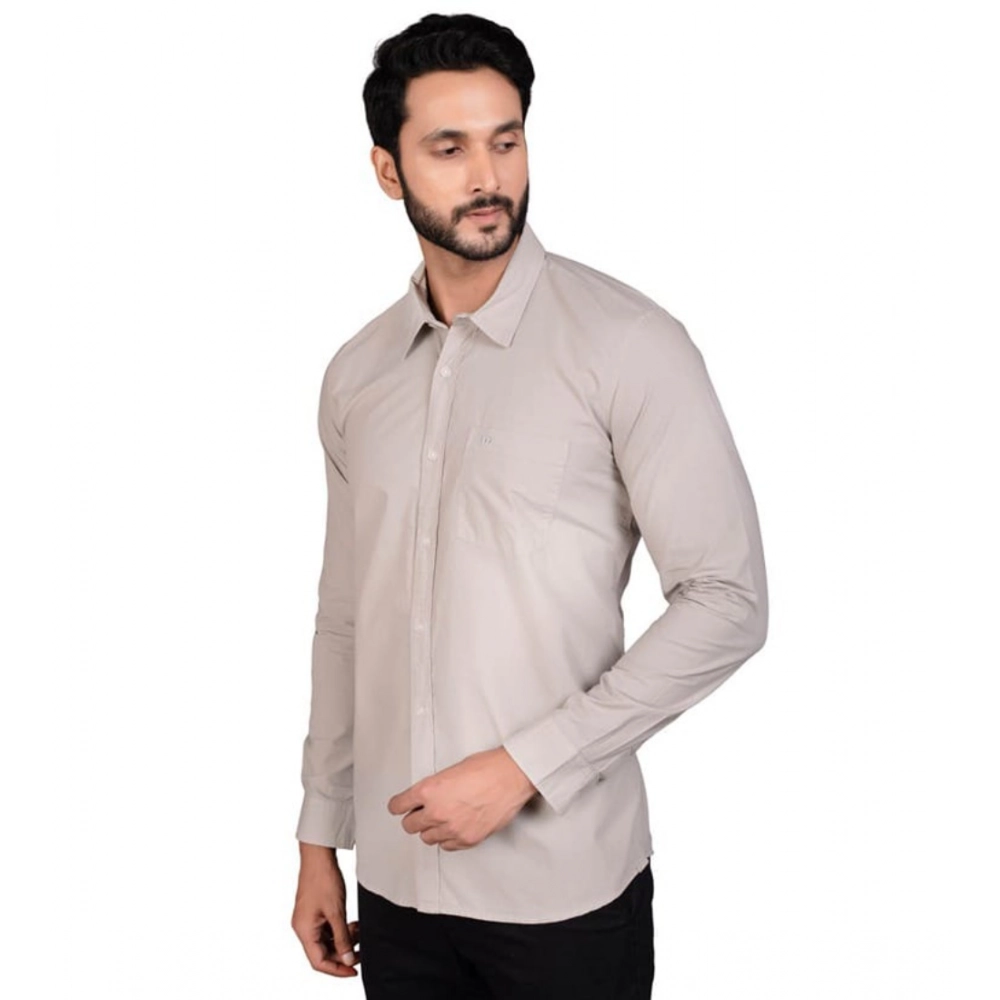 Generic Men's Casual Cotton Full Sleeve Solid Shirt (Grey) Generic Men's Casual Cotton Full Sleeve Solid Shirt (Grey)