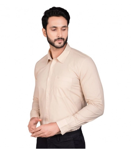Generic Men's Casual Cotton Full Sleeve Solid Shirt (Beige) Generic Men's Casual Cotton Full Sleeve Solid Shirt (Beige)