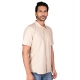 Generic Men's Casual Cotton Half Sleeve Solid Shirt (Beige) Generic Men's Casual Cotton Half Sleeve Solid Shirt (Beige)