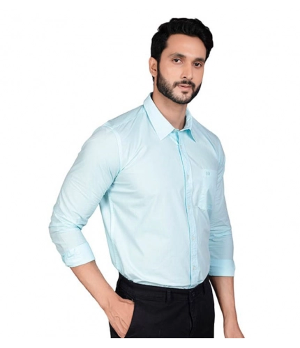 Generic Men's Casual Cotton Full Sleeve Solid Shirt (Turquoise) Generic Men's Casual Cotton Full Sleeve Solid Shirt (Turquoise)