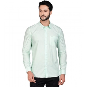 Generic Men's Casual Cotton Full Sleeve Solid Shirt (Sea Green)