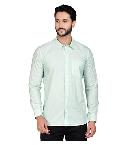 Generic Men's Casual Cotton Full Sleeve Solid Shirt (Sea Green)