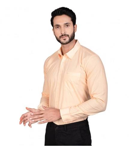 Generic Men's Casual Cotton Full Sleeve Solid Shirt (Peach) Generic Men's Casual Cotton Full Sleeve Solid Shirt (Peach)