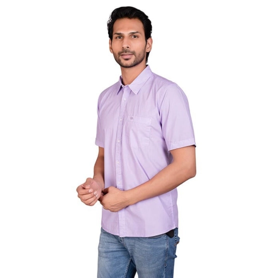 Generic Men's Casual Cotton Half Sleeve Solid Shirt (Purple) Generic Men's Casual Cotton Half Sleeve Solid Shirt (Purple)