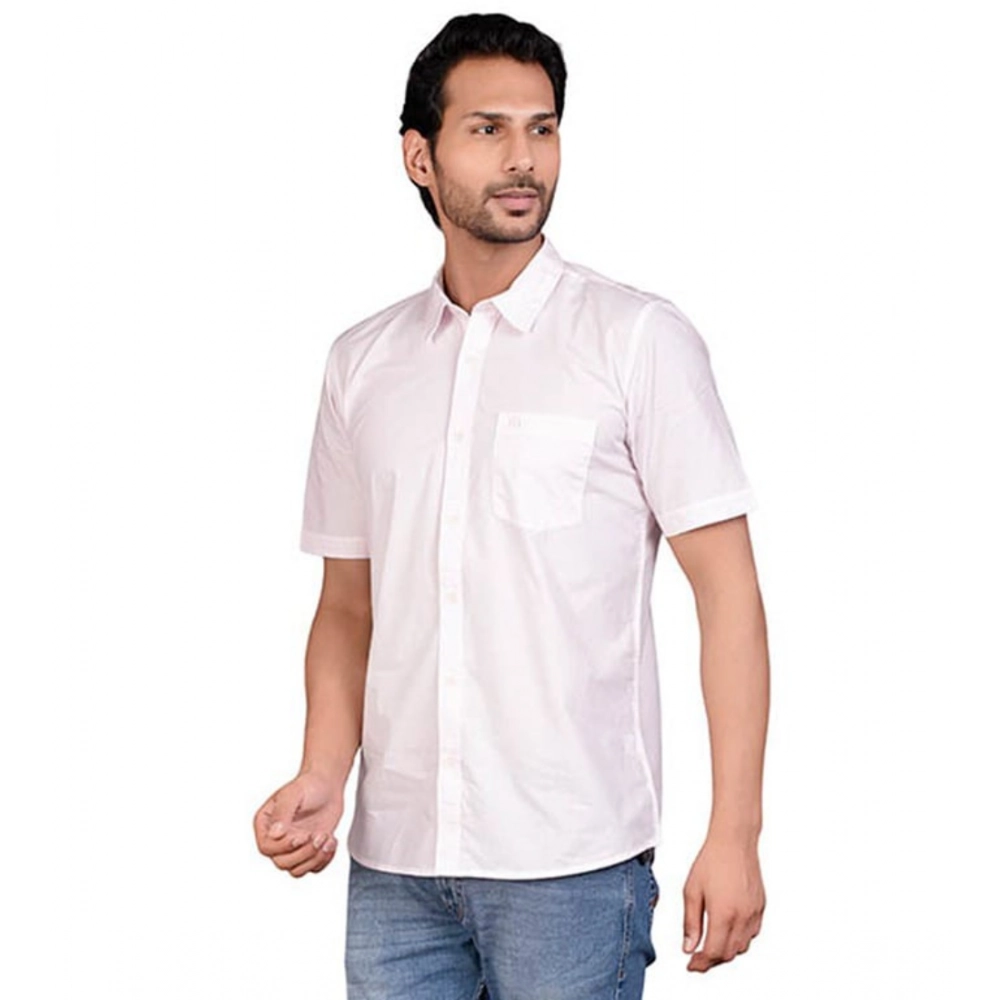 Generic Men's Casual Cotton Half Sleeve Solid Shirt (Pink) Generic Men's Casual Cotton Half Sleeve Solid Shirt (Pink)