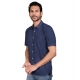 Generic Men's Casual Cotton Half Sleeve Solid Shirt (Navy) Generic Men's Casual Cotton Half Sleeve Solid Shirt (Navy)