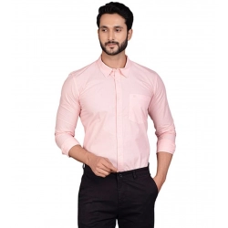 Generic Men's Casual Cotton Full Sleeve Solid Shirt (Peach)