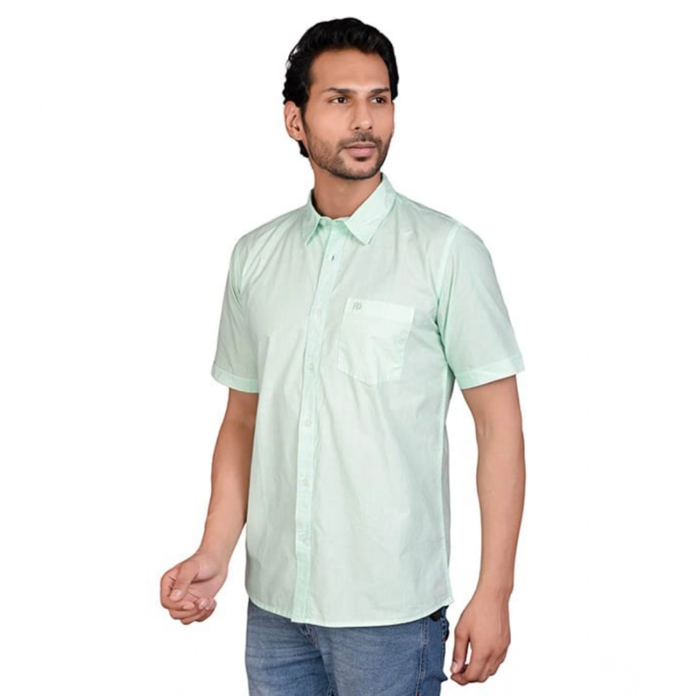 Generic Men's Casual Cotton Half Sleeve Solid Shirt (Sea Green) Generic Men's Casual Cotton Half Sleeve Solid Shirt (Sea Green)