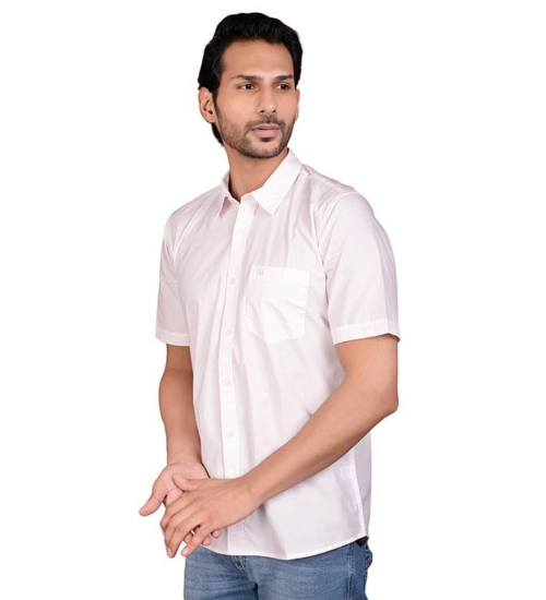 Generic Men's Casual Cotton Half Sleeve Solid Shirt (Pink)
