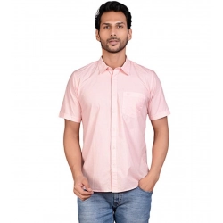 Generic Men's Casual Cotton Half Sleeve Solid Shirt (Peach)