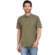 Generic Men's Casual Cotton Half Sleeve Solid Shirt (Green) Generic Men's Casual Cotton Half Sleeve Solid Shirt (Green)