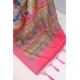 Generic Women's Linen Digital Print Saree With Unstitched Blouse 5.5Mtr (pink)