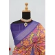 Generic Women's Linen Digital Print Saree With Unstitched Blouse 5.5Mtr (Multicolor)