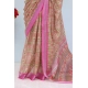 Generic Women's Linen Digital Print Saree With Unstitched Blouse 5.5Mtr (Pink)