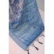 Generic Women's Linen Digital Print Saree With Unstitched Blouse 5.5Mtr (Blue)