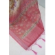 Generic Women's Linen Digital Print Saree With Unstitched Blouse 5.5Mtr (Pink)