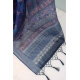 Generic Women's Linen Digital Print Saree With Unstitched Blouse 5.5Mtr (Blue)