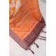 Generic Women's Linen Digital Print Saree With Unstitched Blouse 5.5Mtr (Orange)