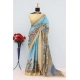 Generic Women's Mysore Silk  Digital Print Saree With Unstitched Blouse 5.5Mtr (Sky Blue)
