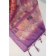 Generic Women's Linen Digital Print Saree With Unstitched Blouse 5.5Mtr (Purple)