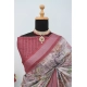 Generic Women's Linen Digital Print Saree With Unstitched Blouse 5.5Mtr (Multicolor)