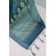 Generic Women's Linen Digital Print Saree With Unstitched Blouse 5.5Mtr (Green)