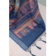 Generic Women's Linen Digital Print Saree With Unstitched Blouse 5.5Mtr (Blue)