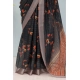 Generic Women's Linen Digital Print Saree With Unstitched Blouse 5.5Mtr (Black) Generic Women's Linen Digital Print Saree With Unstitched Blouse 5.5Mtr (Black)