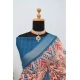Generic Women's Linen Digital Print Saree With Unstitched Blouse 5.5Mtr (Multicolor)