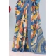 Generic Women's Linen Digital Print Saree With Unstitched Blouse 5.5Mtr (Multicolor)