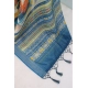 Generic Women's Linen Digital Print Saree With Unstitched Blouse 5.5Mtr (Multicolor)
