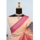 Generic Women's Linen Digital Print Saree With Unstitched Blouse 5.5Mtr (Multicolor)