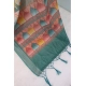 Generic Women's Linen Digital Print Saree With Unstitched Blouse 5.5Mtr (Green)