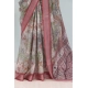 Generic Women's Linen Digital Print Saree With Unstitched Blouse 5.5Mtr (Multicolor)