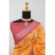 Generic Women's Linen Digital Print Saree With Unstitched Blouse 5.5Mtr (Mustard)