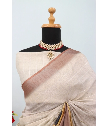 Generic Women's Linen Digital Print Saree With Unstitched Blouse 5.5Mtr (Multicolor) Generic Women's Linen Digital Print Saree With Unstitched Blouse 5.5Mtr (Multicolor)