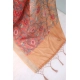 Generic Women's Linen Digital Print Saree With Unstitched Blouse 5.5Mtr (Orange)