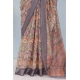 Generic Women's Linen Digital Print Saree With Unstitched Blouse 5.5Mtr (Grey)