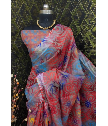 Generic Women's Cotton Linen Woven Design Saree With Unstitched Blouse 5.5Mtr (Red) Generic Women's Cotton Linen Woven Design Saree With Unstitched Blouse 5.5Mtr (Red)