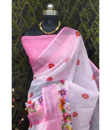Generic Women's Cotton Linen Woven Design Saree With Unstitched Blouse 5.5Mtr (Pink) Generic Women's Cotton Linen Woven Design Saree With Unstitched Blouse 5.5Mtr (Pink)