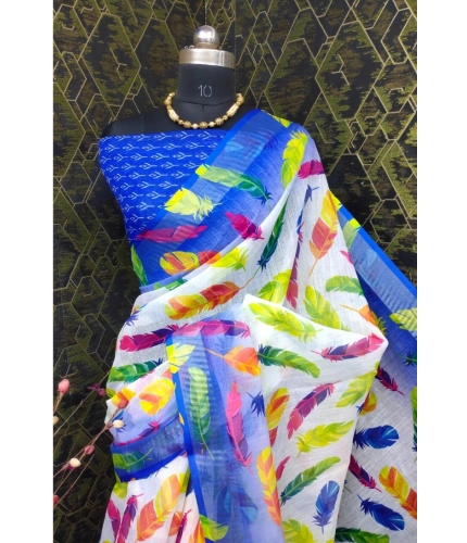 Generic Women's Cotton Linen Woven Design Saree With Unstitched Blouse 5.5Mtr (Blue) Generic Women's Cotton Linen Woven Design Saree With Unstitched Blouse 5.5Mtr (Blue)