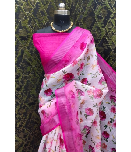 Generic Women's Cotton Linen Woven Design Saree With Unstitched Blouse 5.5Mtr (Pink) Generic Women's Cotton Linen Woven Design Saree With Unstitched Blouse 5.5Mtr (Pink)